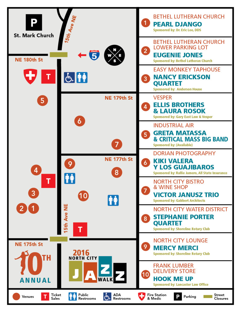 North City Jazz Walk 2016 map